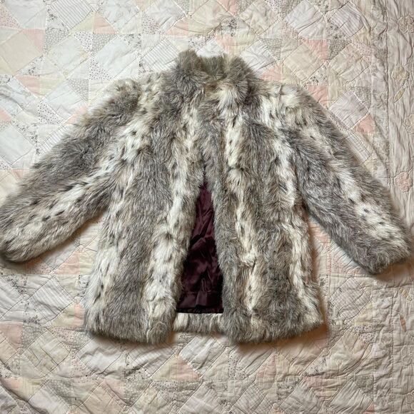 donnybrook vintage rabbit fur coat with maroon liner size medium - Picture 1 of 7